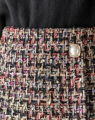 NORMANDY Tweed Front Faux-Wrap Mini Skirt