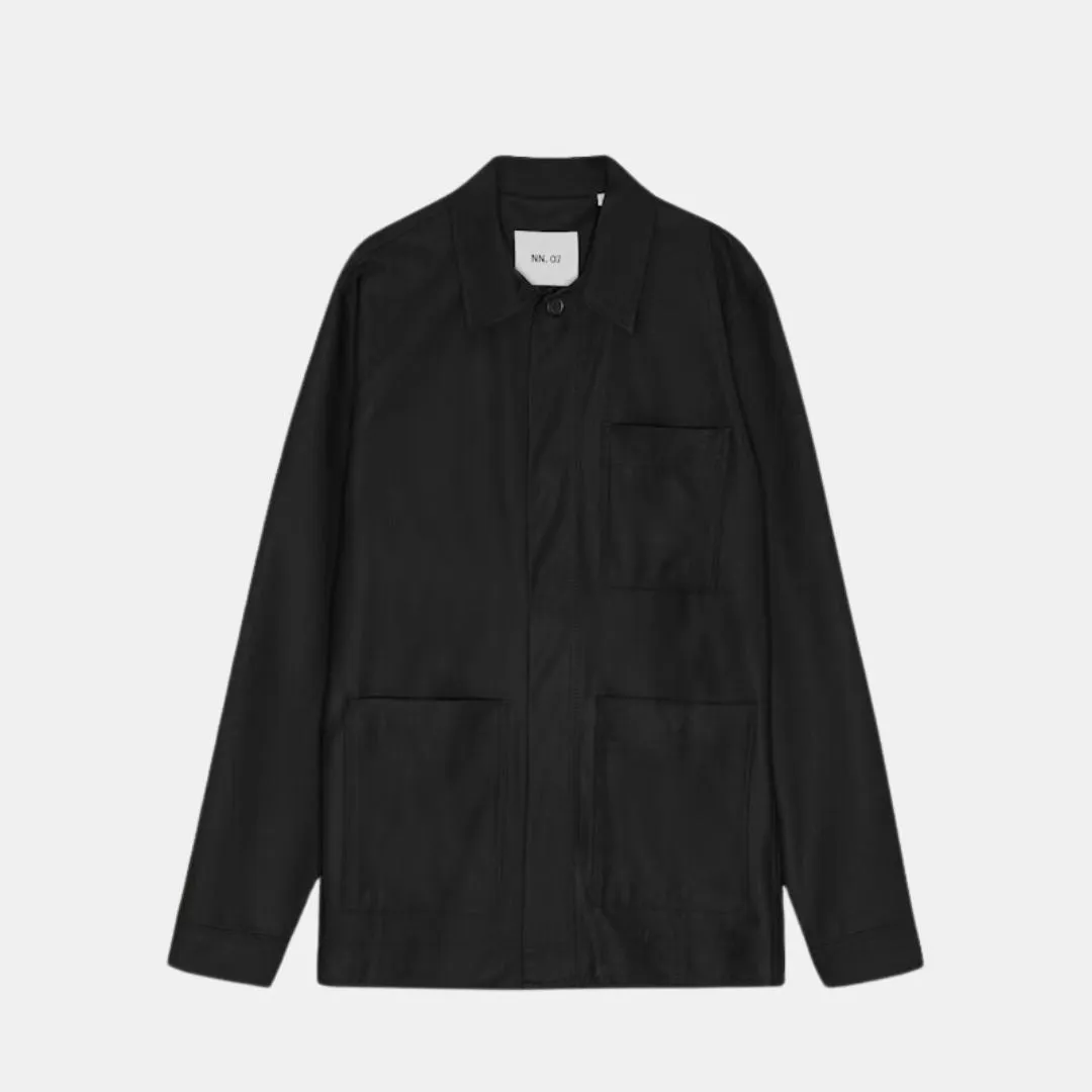 Olav 1088 Wool Blend Overshirt (Black)