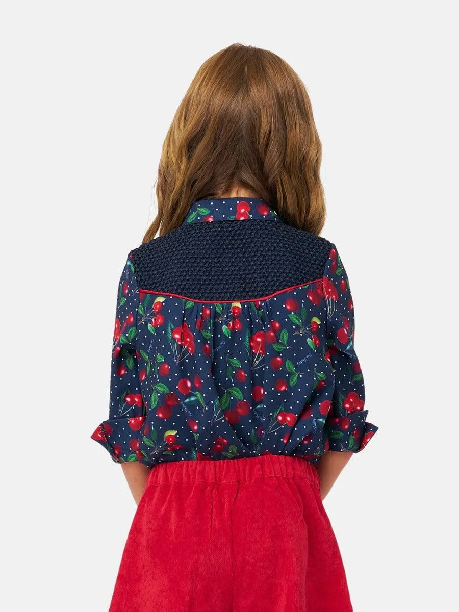 One Friday Navy Blue Cherry Shirt