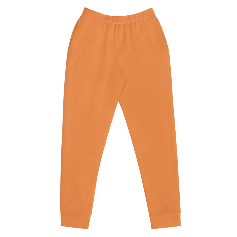 Orange Women's Joggers, Soft Skinny Soft Ladies Pants Solid Color Sweatpants-Made in EU