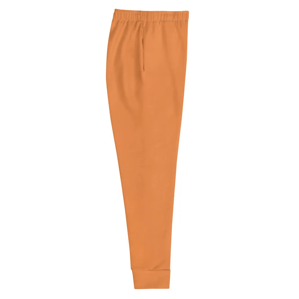 Orange Women's Joggers, Soft Skinny Soft Ladies Pants Solid Color Sweatpants-Made in EU