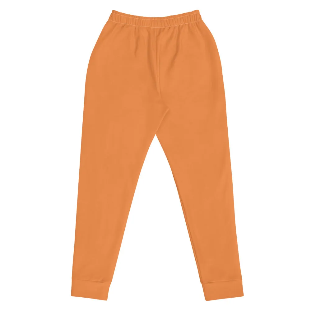 Orange Women's Joggers, Soft Skinny Soft Ladies Pants Solid Color Sweatpants-Made in EU