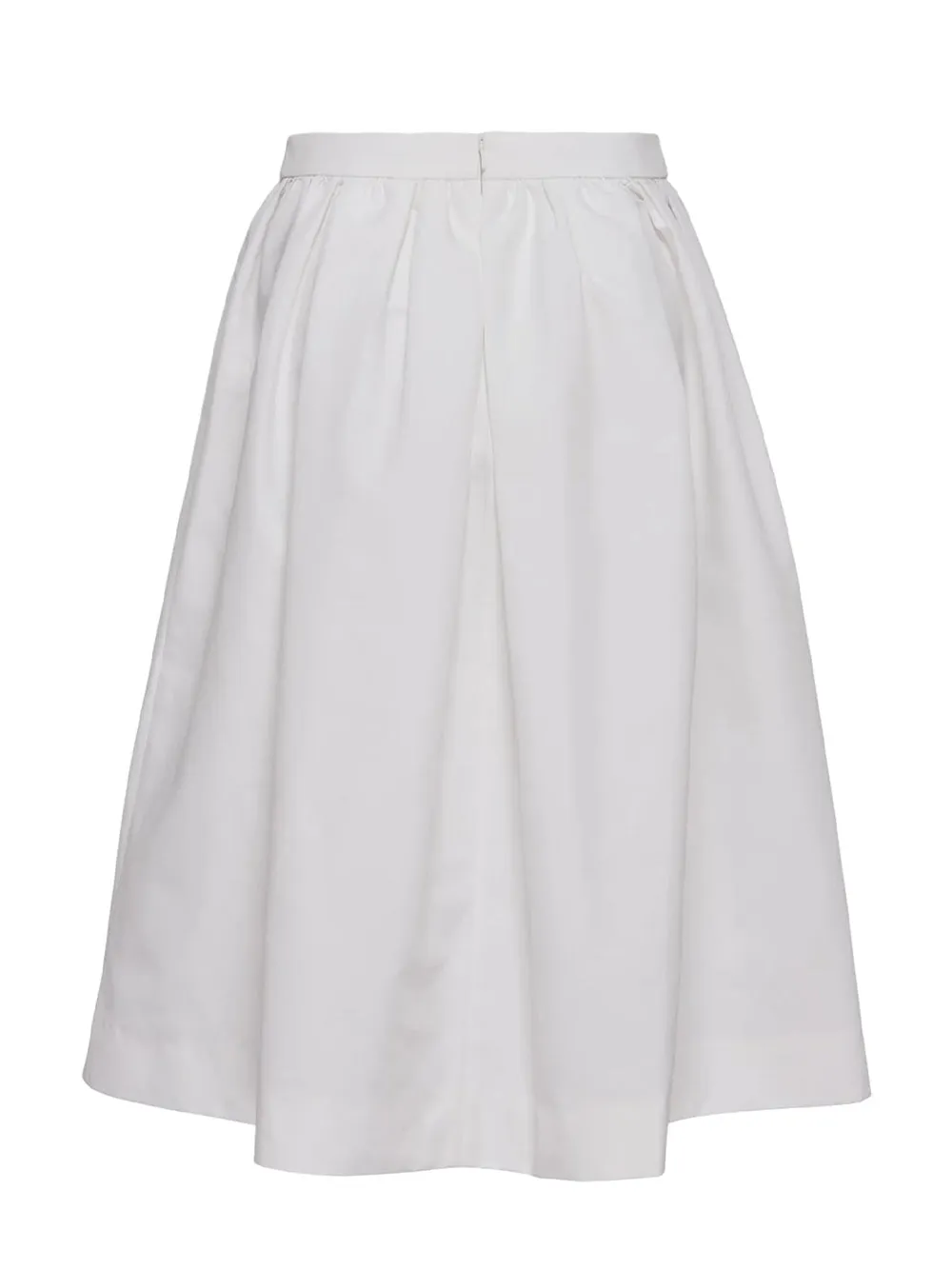 Poly Fine Canvas Bubble Skirt (Polished White)