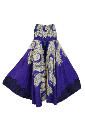 Purple Bohemian Floral Print Palazzo Pants – Stylish Resort Wear & Artfully Crafted SM