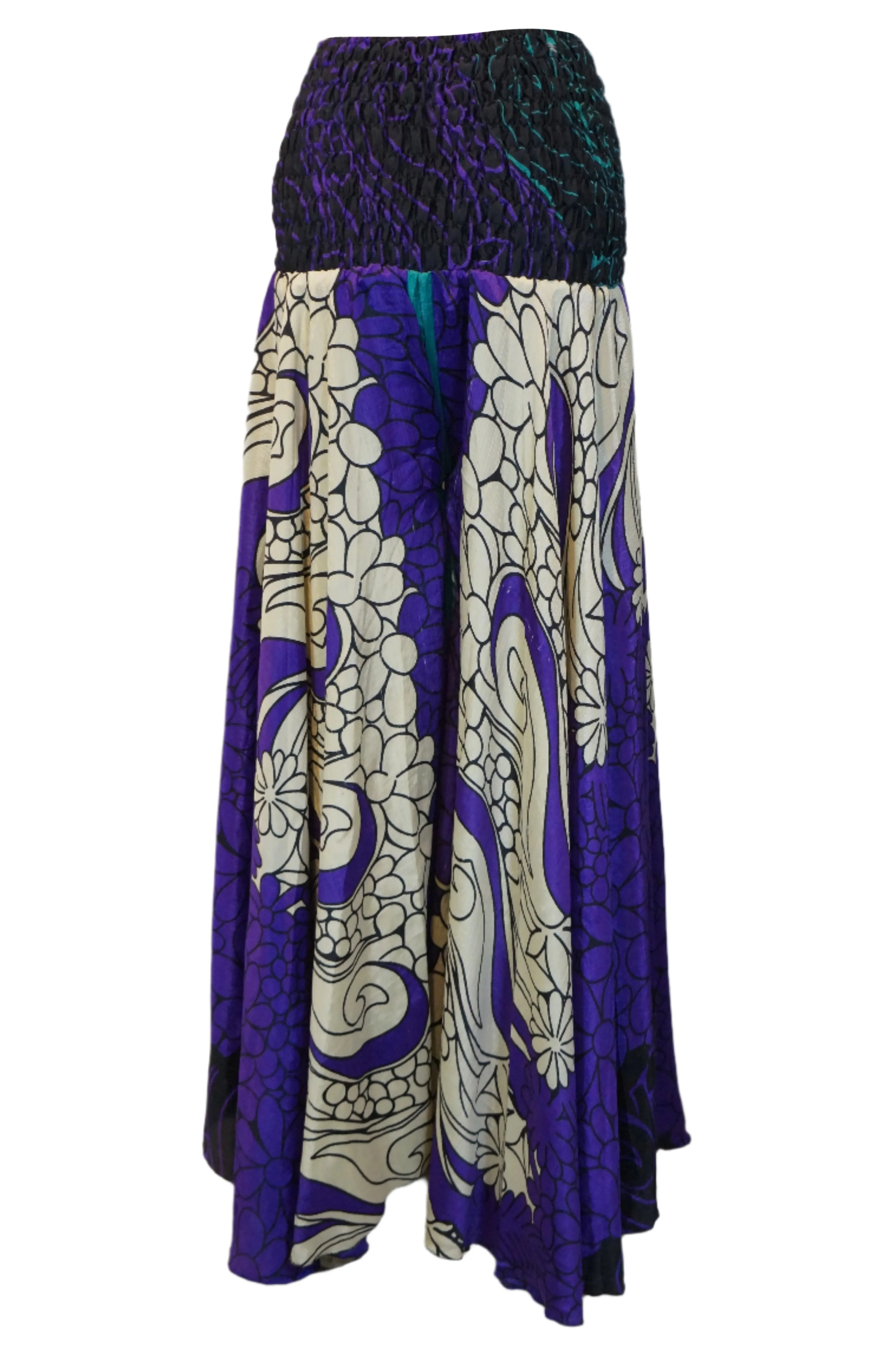 Purple Bohemian Floral Print Palazzo Pants – Stylish Resort Wear & Artfully Crafted SM