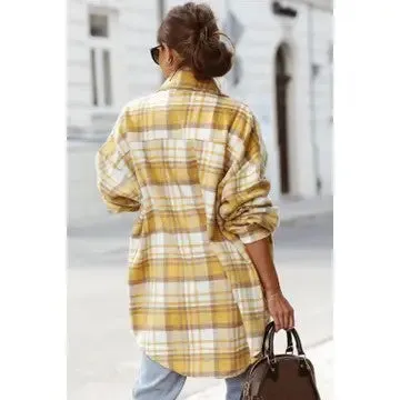 Round It Up Yellow Plaid Shacket