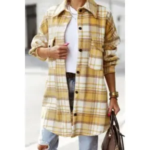 Round It Up Yellow Plaid Shacket