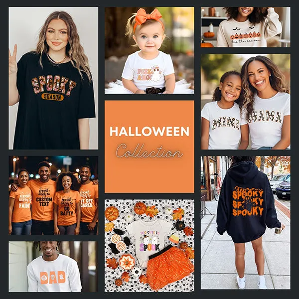 Spooky Season Off The Shoulder Halloween Sweatshirt - With Raw Edge Neckline - Sizes S - 5XL