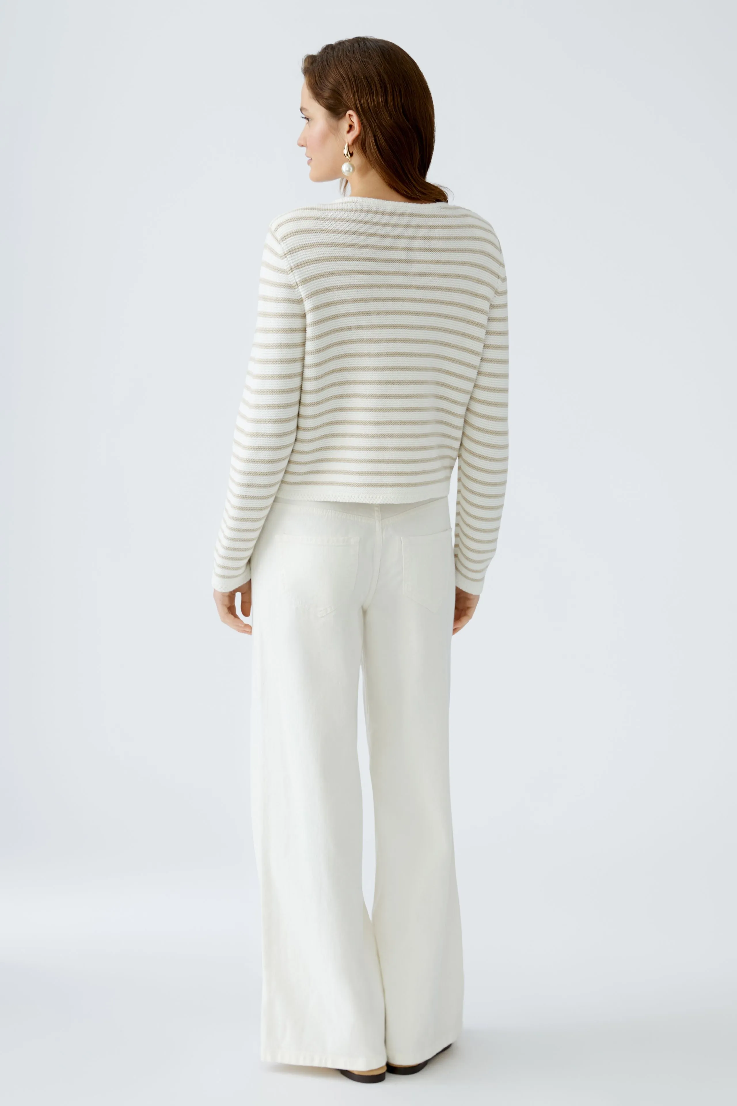 Striped Cardigan - White/Cream