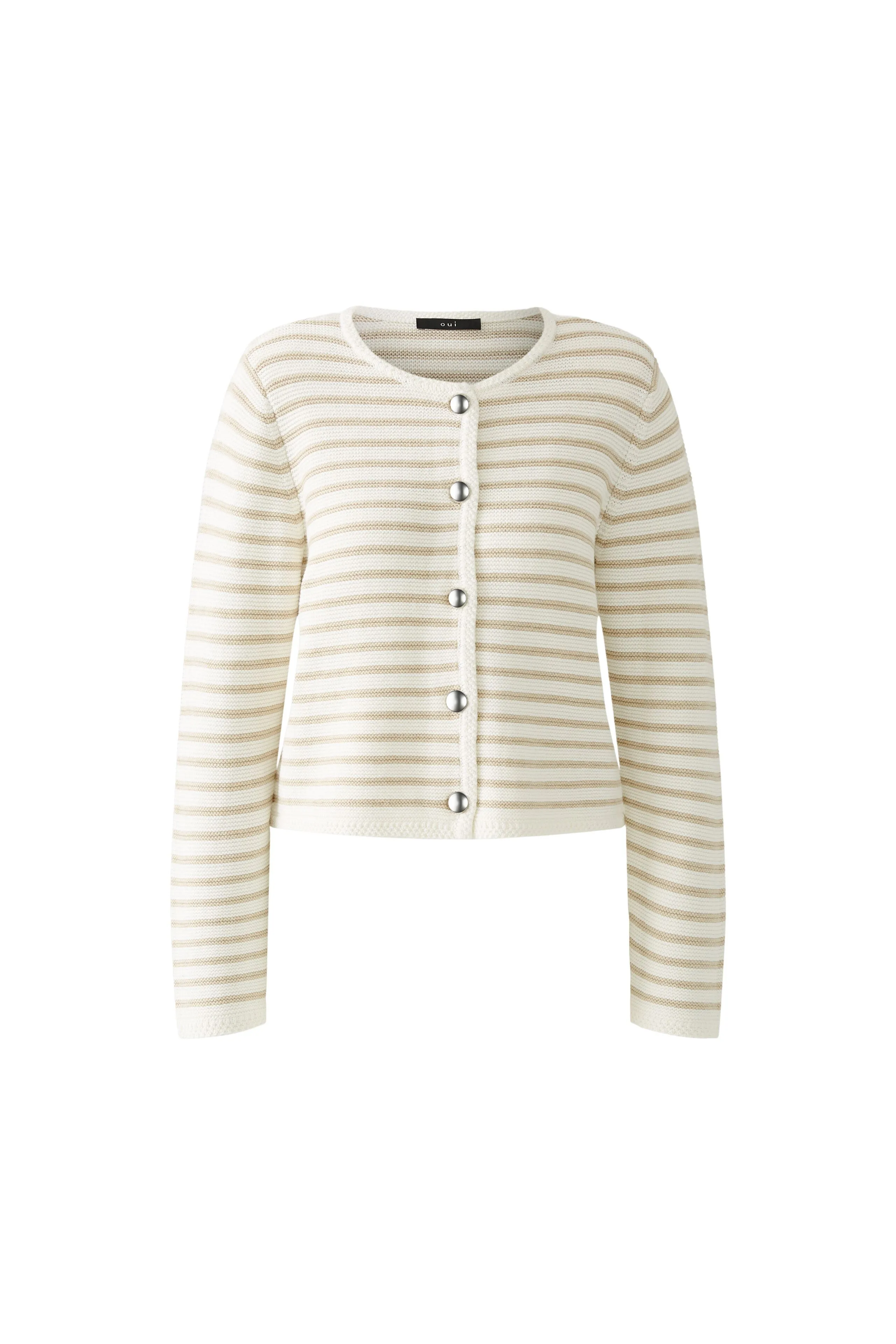 Striped Cardigan - White/Cream