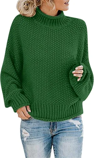 Sweaters for Women 2024 Trendy Plus Size Cable Knit Turtleneck Sweater Casual Fall Winter Long Sleeve Pullover Tops