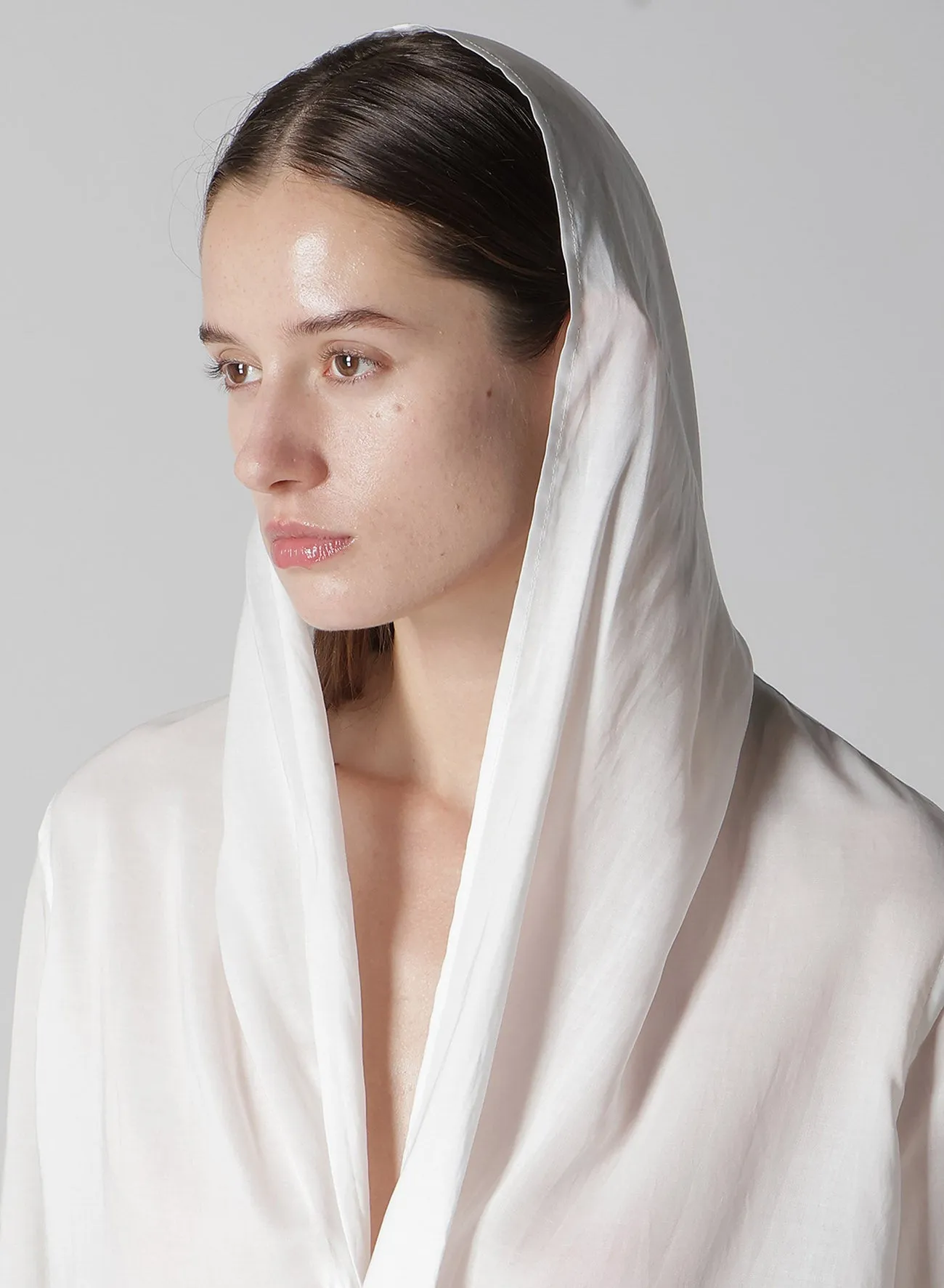 Ten LAWN DRAPED DETAIL HOOD DRESS