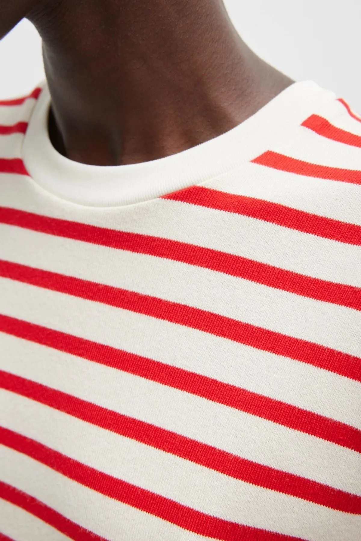 Tibi Striped Perfect Unisex Long Sleeve T - Red