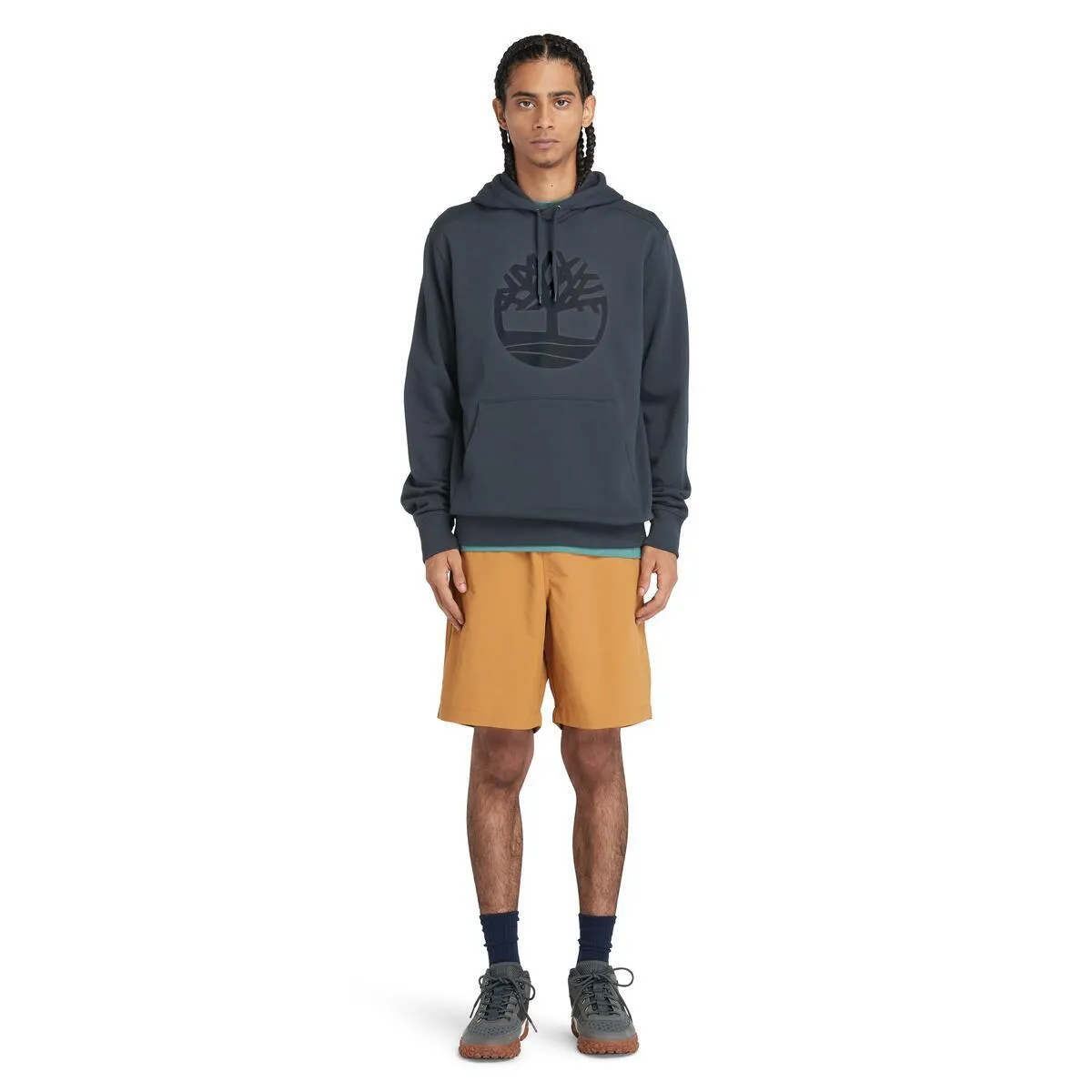 Timberland Tree Logo Hoodie Men's Top | Dark Denim