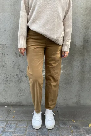 Ultra High Rise Barrel Washed Tan