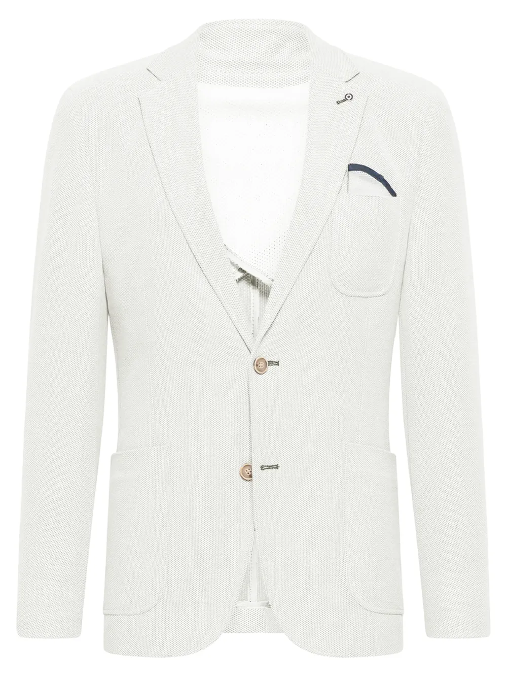 Waffle Knit Core Blazer in White