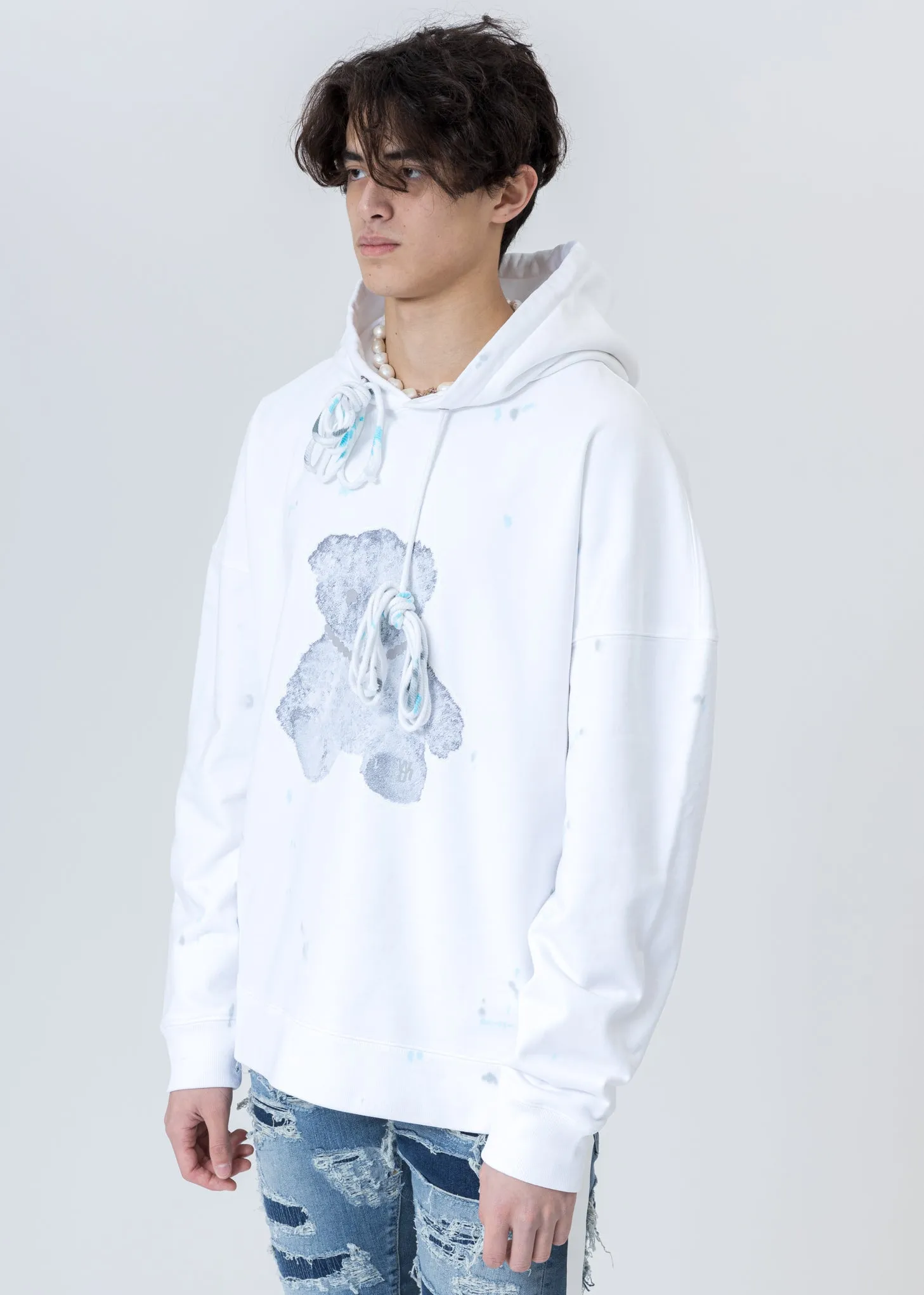 White Pearl Necklace Teddy Hoodie (Reflect)