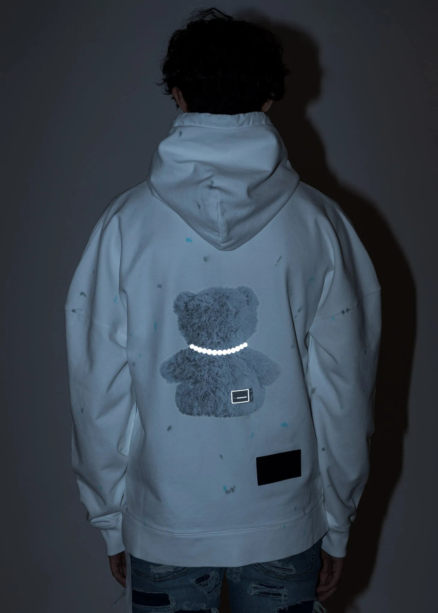 White Pearl Necklace Teddy Hoodie (Reflect)