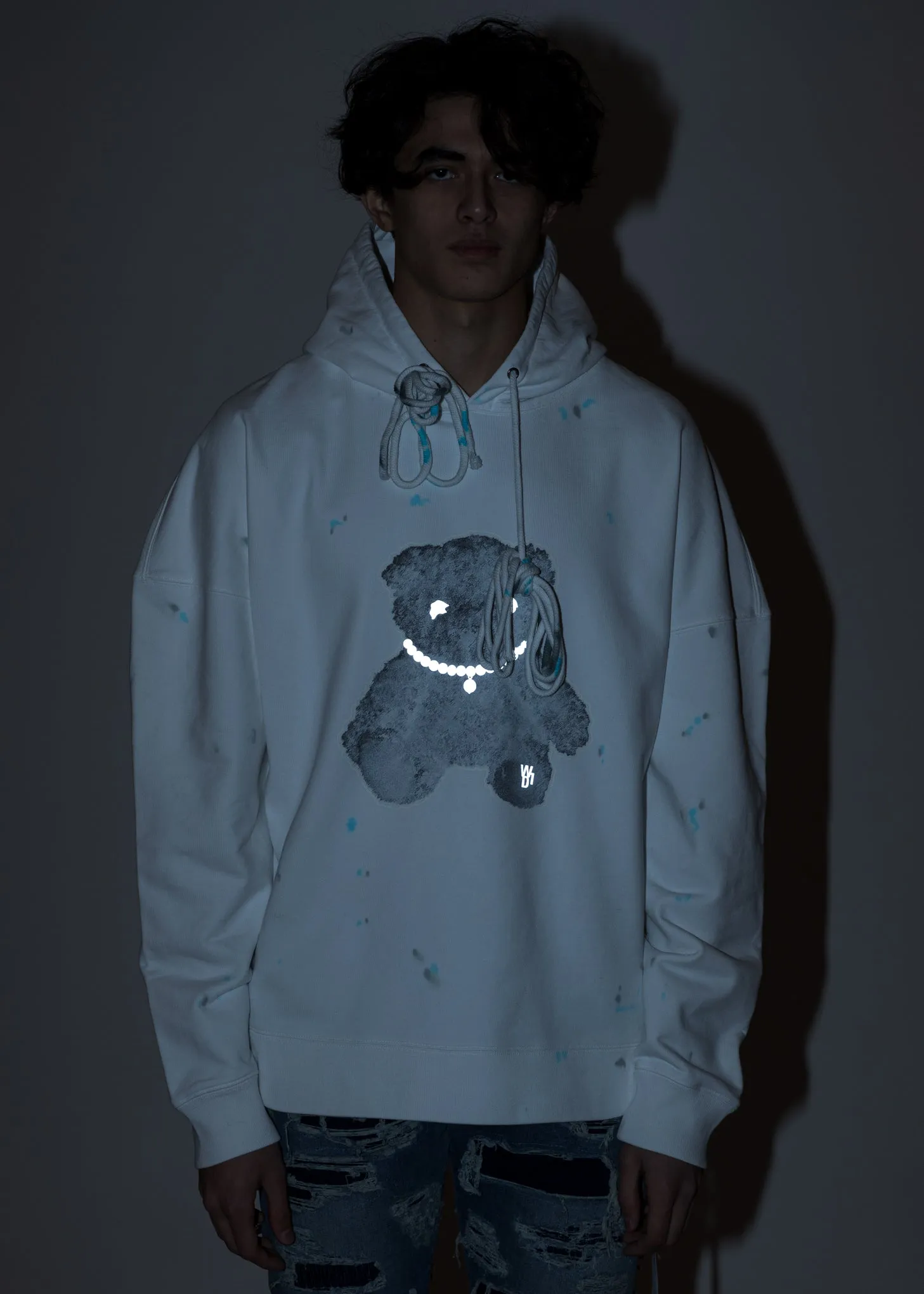 White Pearl Necklace Teddy Hoodie (Reflect)