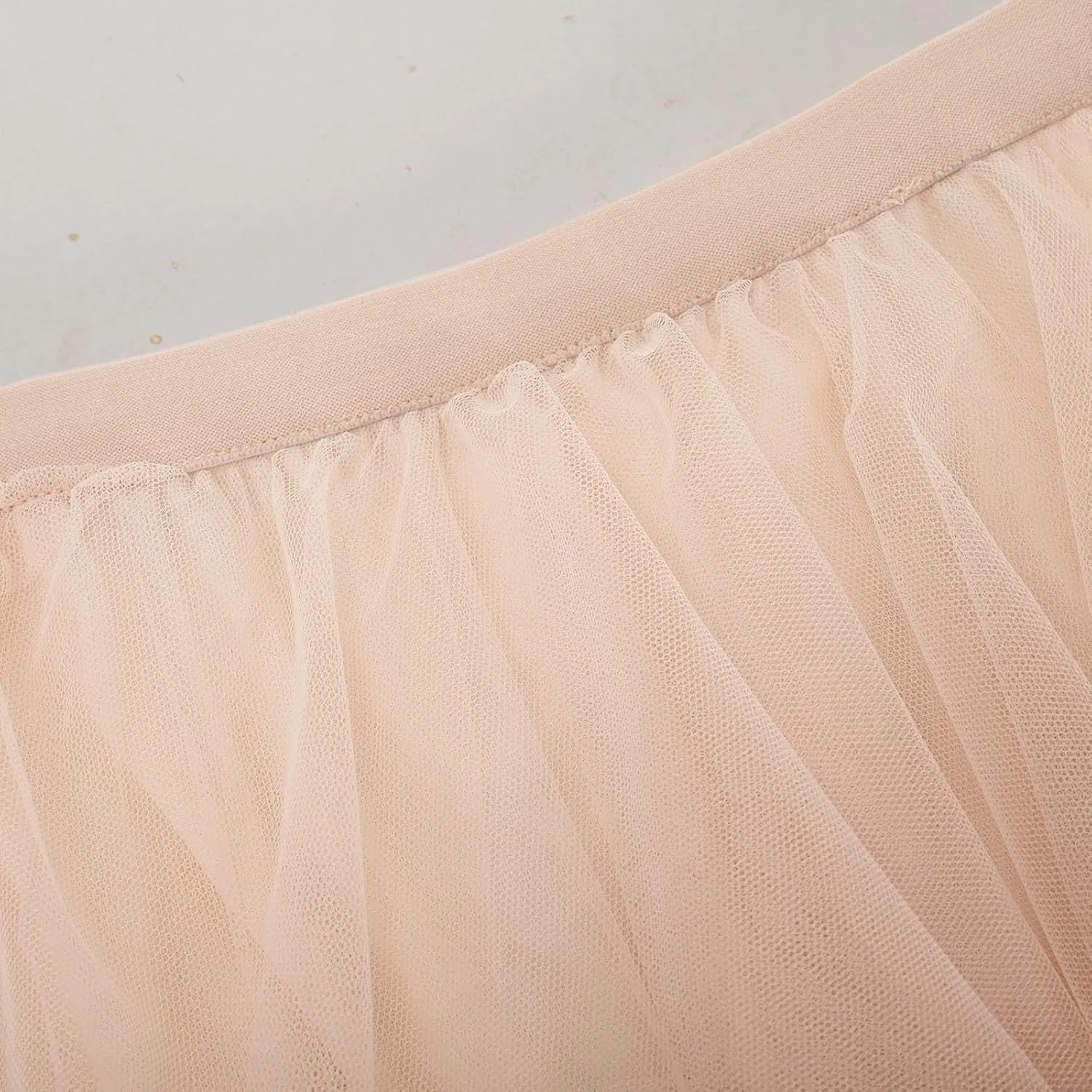 Women Tulle Skirts Layered Tutu Skirt Midi Length Elastic High Waist A Line Skirt Party Evening Mesh Skirt 2025