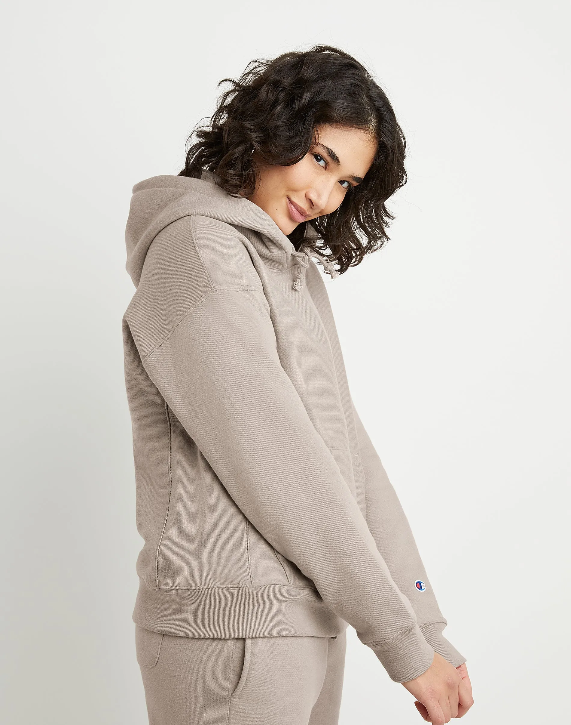 Women's Champion RW Hoodie C Logo Dark Khaki