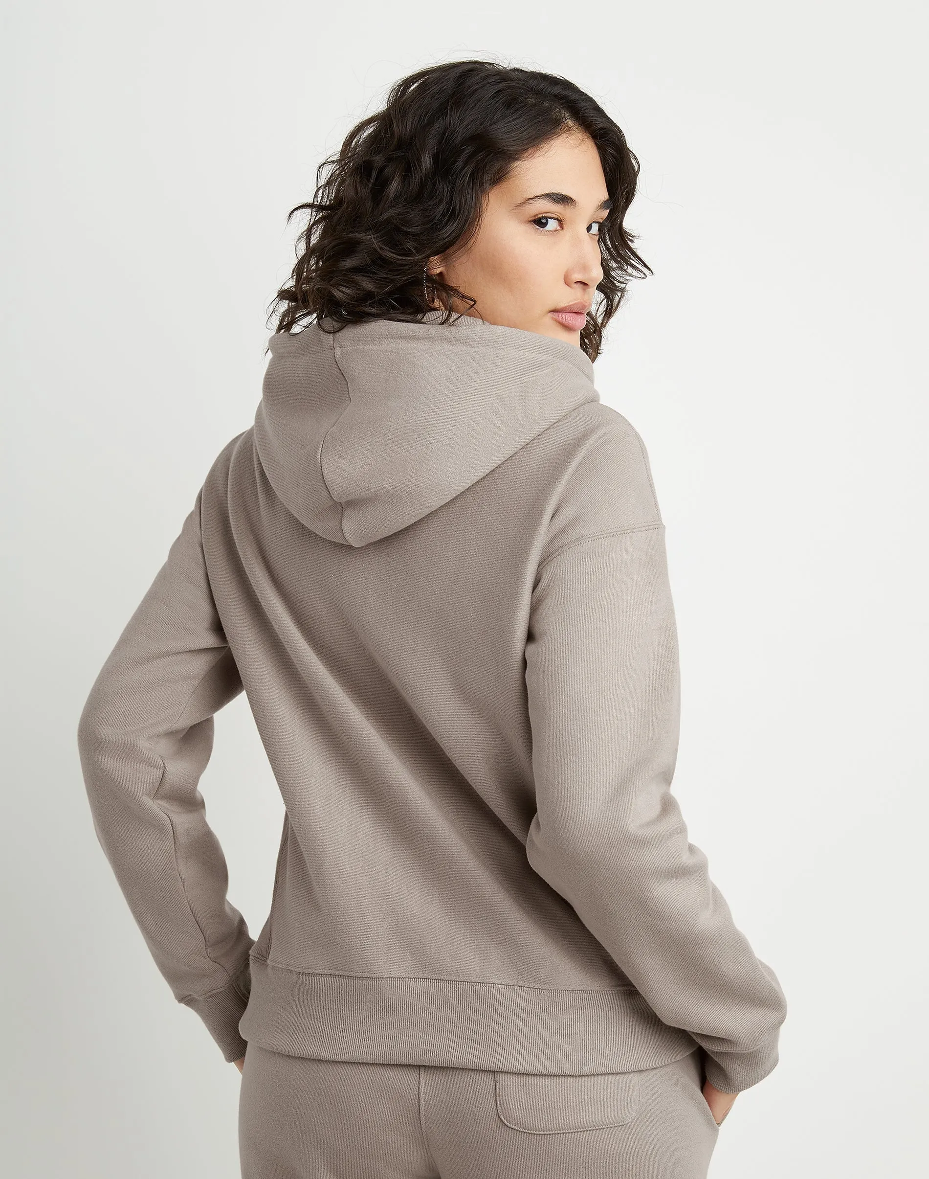 Women's Champion RW Hoodie C Logo Dark Khaki