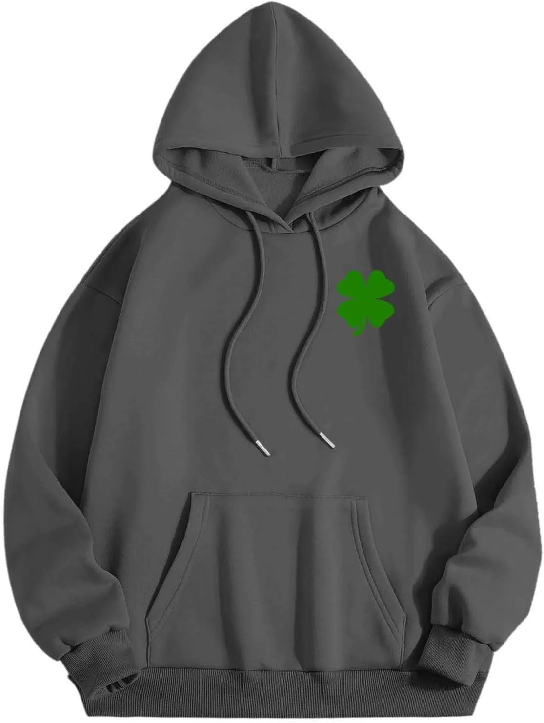 Women's Hoodies Heart Print Graphic Long Sleeve Oversized Sweatshirts Drawstring Pullover Top with Pockets