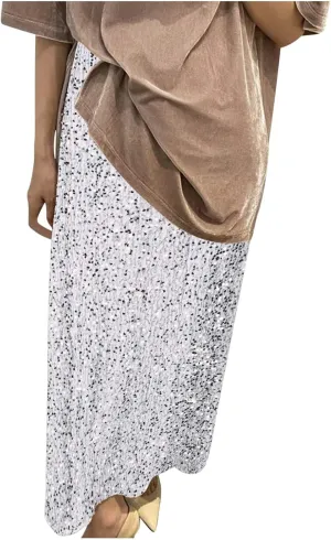 Women's Sequin Velvet Maxi Skirt Elastic High Waist Sparkle Cocktail Skirts Elegant Slim Fit Prom Party Pencil Skirt