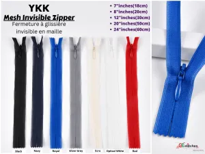 YKK Mesh Invisible  Zippers