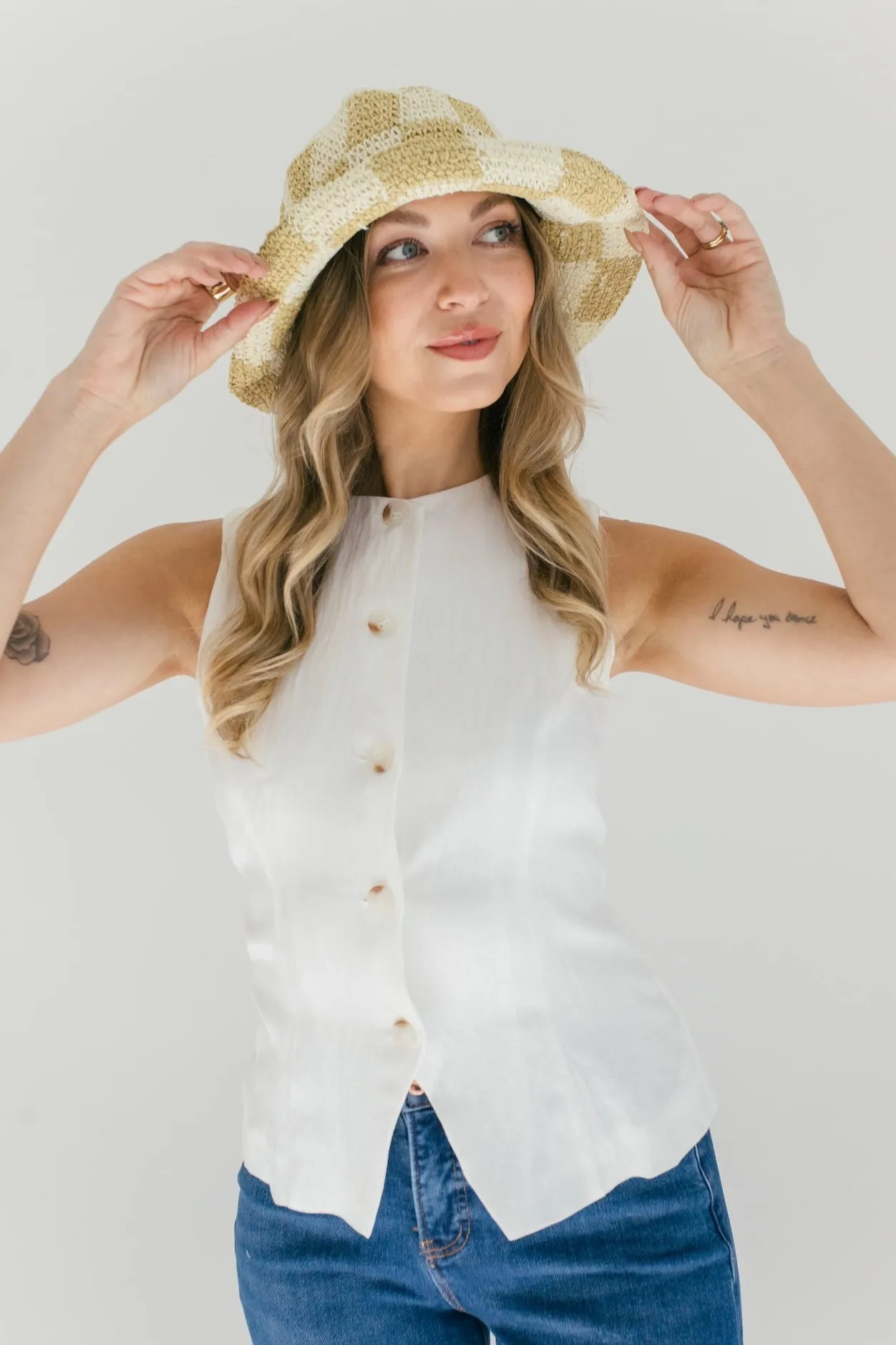 Zoella Button Down Vest - White